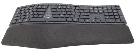 Lazmin112 2.4G USB Bluetooth Trådlös Ergonomisk Tangentbord, Split Tangentbordet med Dämpad Handledsstöd, 111 Tangent Krökt, Laddningsbar, för Bärbar Dator -skrivbords -surfplatta
