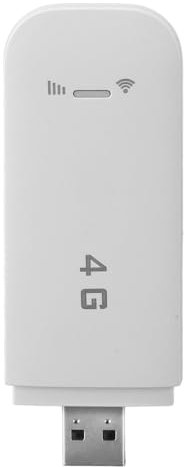 Jectse Enrutador de Hotspot Móvil 4G LTE, 10 Usuarios de Punto de Acceso WiFi Portátil con Ranura de Tarjeta SIM, Cifrado WPA2 WPA2 4G LTE USB Dongle para PC de Teléfono Portátil PC PC (White)