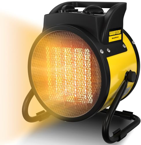 3000W Radiatore di riscaldamento in ceramica, 30 m² Riscaldatore con protezione contro il surriscaldamento, Riscaldamento Elettrico extra forte, Antibascolamento, Termostato, Giallo