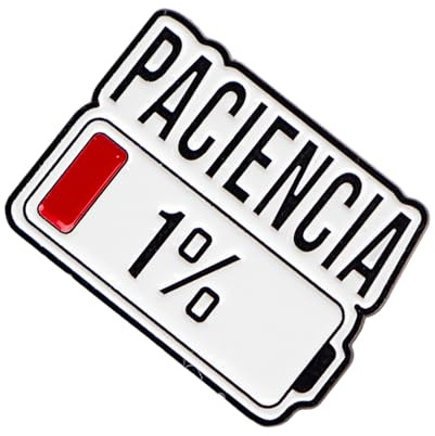 Pin de aleación humorístico del 1% de paciencia izquierda, resistente al desgaste, decoración de moda para trajes diarios, pin de aleación de dibujos animados