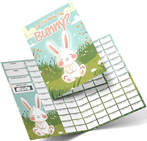 Fundraiser Hero Name the Bunny Fundraising Scratch Card A4 Size - 100 Names - Double Sided 330gsm Card