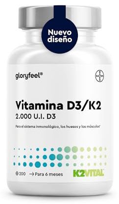 Vitamina D3 + K2 ad alto dosaggio - 200 compresse - Premium: K2VITAL® di Kappa - 99,7% di vitamina K2-MK7 trans + 2000 UI di D3 (1 ogni 2 giorni) - Prodotto di Germania analizzato in laboratorio