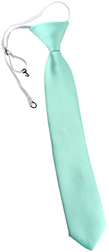 TigerTie Kinderkrawatte in helles mint grün Uni einfarbig - Krawatte vorgebunden mit Gummizug