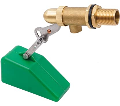 1/2 Schwimmerventil, Messingventil mit Kunststoffschwimmer, schwimmender Kugelhahn mit verstellbarem Arm, automatische Wassernachfüllung, für Fischbecken, Hundetränken, Rinder- und Schafstränken