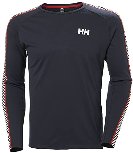 Helly Hansen Mens Lifa Active Stripe Crew Baselayer Jacket, Blue, XL EU