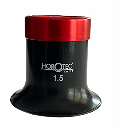 Horotec MSA 00.032-1.5 Brillen Uhrmacherlupe schwarz Kunststoff mit Aluminium verschraubtem Ring x6,5