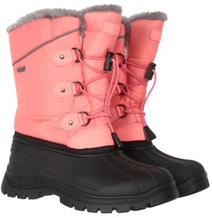 Mountain Warehouse Whistler Kids Snow Boots - Snowproof, Warm, Breathable Childrens Winter Boots, Durable & High Traction Soles - Ideal For Walking & Daily Use Coral Junior Shoe Size 4
