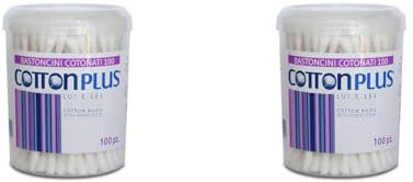 Cotton Plus BASTONCINI COTONATI 100 pz. - LINEA BEAUTY | Igienici e delicati (Confezione da 2)