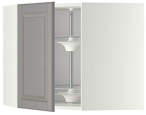 METOD Eckhängeschrank mit Karussell, 68x60 cm, Weiß/Bodbyn Grau