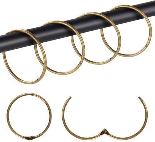 Mafeigu 20Pcs Shower Curtain Hooks,Metal Round Shower Curtain Hooks,Roman Rings,Rustproof Decorative,Rings (20, Bronze)