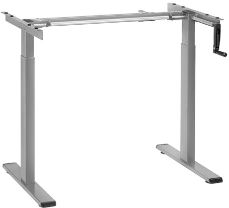 Maclean Sit-Stand Desk Frame | Escritorio de Oficina de Altura Ajustable Manualmente máx. 118cm | Escritorio Ergonómico Cargable hasta 60kg | MC-790NG