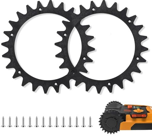 SWAWIS Mähroboter Rasenroboter Spikes Schwarz Ø 205mm mit 14x Schrauben Kompatibel mit Worx Landroid S und M S300[WR130E]/M500[WR141E]/M700[WR142E]/M1000[WR143E]/S450i[WR101 SI] Traktionsverbesserung