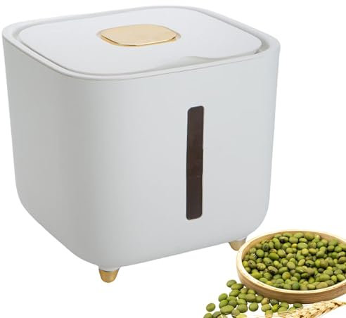 Récipient à Riz - Distributeur de Céréales, Récipient de Conservation Alimentaire Hermétique de 10 kg avec Couvercle | Seau à riz, grandes boîtes de rangement pour farine de céréales, haricots de riz,