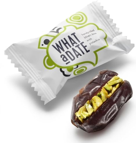 What a Date Pistachio - 30 Singles | Clean Ingredients | Vegan, Fibre-Rich Natural Treat | Healthier snacking