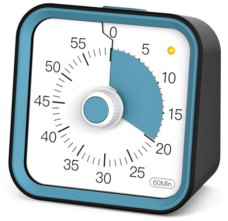 InfPokid Visual Timer for Kids, Countdown Timer with Pause Function, Black