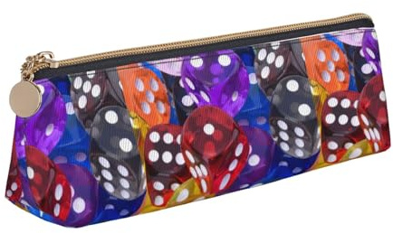 SDFHU Spel tärning set tryck lätt rymligt pennfodral stor kapacitet triangel dragkedja för skrivverktyg, Vitt, En storlek