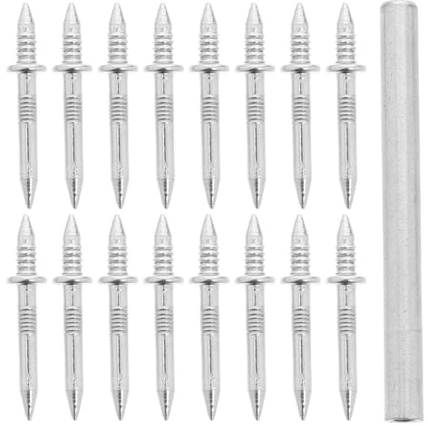 SEWACC 101 piezas Clavos de Doble Cabeza sin Marcas con Rosca Invisible para Zócalos Tornillos de Seguridad sin Costuras con Funda para Instalación Rápida y Soporte Resistente Decoración