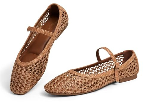 hingswink Mary Jane - Summer Flat Shoes for Women - Mary Janes Flat Ballerinas - Elegant and Comfortable | Slip Resistant,Mary Jane Flats,Adjustable Buckle Straps,Comfortable Shoes,Womens Summer Flats Closed Toe
