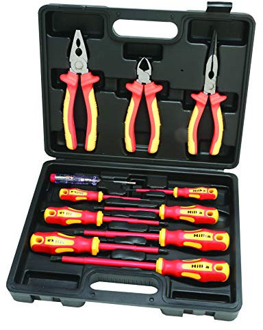 Hilka 34688011 VDE Screwdriver and Plier Set - Red/Yellow (11-Piece)