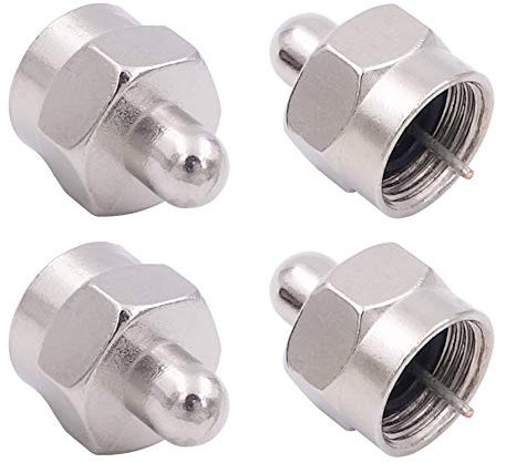 Fancasee (4 Pack) 75 Ohm Screw F Type Male Plug Terminator Cap Resistor Ends for Coax Coaxial Cable RF FM TV Satellite System Booster Splitter Amplifier Antenna