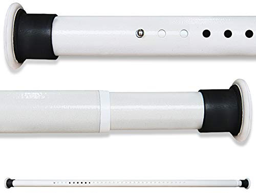 Tringle De Rideau De Douche Extensible Sans Perçage 260-310CM Acier Au Carbone Blanc Tringle A Rideaux Vêtements Télescopique Barre A Tension Pour Salle De Bains Fenêtre Cuisine Armoire