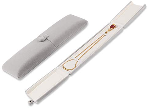 iSuperb Scatola di Gioielli in Flanella Scatola di Collana Lunga Catena Gift Box Confezione Regalo Jewelry Box, Scatole per Gioielli, 22x5,6x3cm