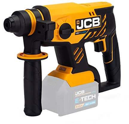 JCB 18v Brushless SDS Rotary Hammer Drill, Bare Unit, Multi - positional Side Handle, 4 - Functions, Rotary Stop Mode, 1400 RPM, 4-Function Performance 3 Year Warranty