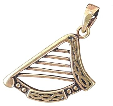 Kiss of Leather Pendentif harpe celtique en bronze, Br. 177, Bronze