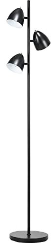 HOMCOM Lampadaire sur pied salon style industriel 3 abat-jours orientables en acier 38 x 28 x 169 cm noir