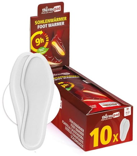 THERMOPAD foot warmers – THE ORIGINAL: 10 pairs of heat pads (available in 5 sizes) – Heated Insoles for 9 hours of warmth I Extra warm heating pads for shoes & ski boots