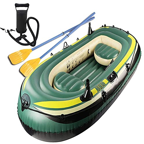WolFum Großes Schlauchboot mit Rudern für 3 Personen, Schlauchboote für Erwachsene, Schlauchboot für Kinderfloß, Schlauchboot zum Angeln, aufblasbares Kajak