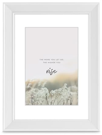 Hama Bilderrahmen Rise, 20x30cm (mit Passepartout Bildformat 13x18 cm, Holzrahmen, für Hochformat, für Querformat, zum Hinstellen und Hängen, Reflex Glas) Weiß