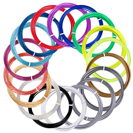 Kretrum 18 Farben 3D Stift Filament PLA 1.75mm 3D Druck Stift Filament Refills Kompatibel mit MYNT3D SCRIB3D NOT Fit Filapen jede Farbe 3M Total 236 feet