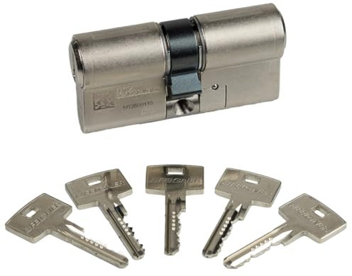 ABUS MAGTEC 2500 Doppelzylinder 45|55 | Magnet-Technologie | Kopierschutz Bohrschutz Ziehschutz | Not- und Gefahrenfunktion | Patentschutz | 5 Schlüssel + Sicherungskarte | Einzelschließend