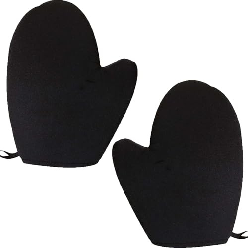 2-Pcs Tanning Mitts with Luxury Tanning Gel– Washable, Reusable Self-Tan Applicator Gloves for Smooth, Even Fake Tan or Sunscreen Application. Double-Sided Design for Sunbathing & Sunless Tanning