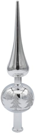 Julgransspets, julgransspets, jul, julgranspynt, spets, 23 cm hög, julgran, byggbar, jul, julgransprydnad för högtidsdekoration (silver)