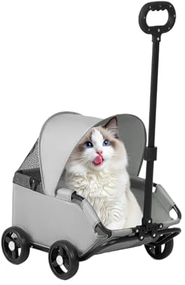 Carrito para gatos | Carrito plegable para perros - 7 kg gatos cachorros carro de transporte para pasear centro comercial parque veterinario visita jardín