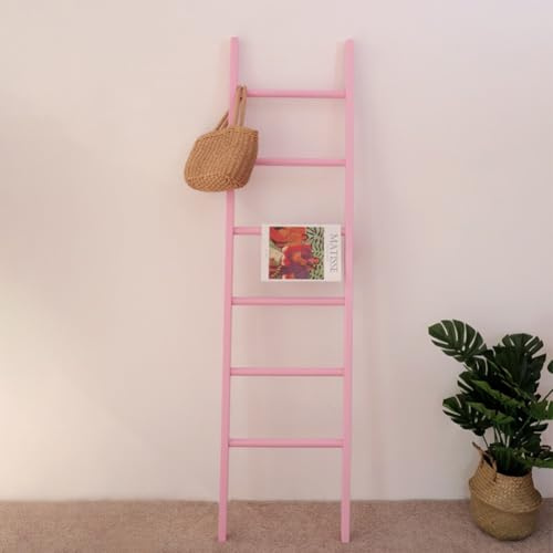 Escalera de madera para toallas de pie, manta de 4/5/6 niveles y toallero para baño, sala de estar y dormitorio, elegante solución de almacenamiento para toallas, ropa y mantas