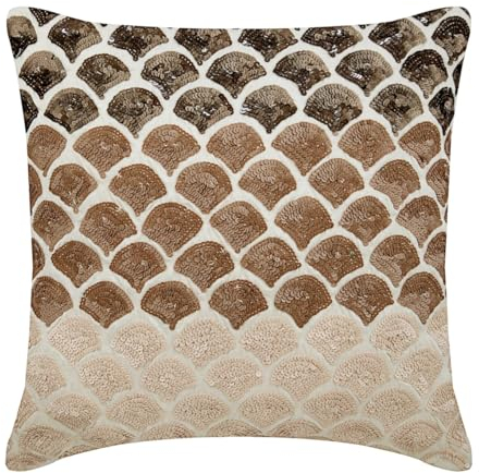 The HomeCentric Braun Kissenbezuge 65 x 65 cm, Seide Kissenbezug,e Dekokissenbezug Braun - Mountain Journey