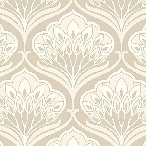 Arthouse Deco Peacock Wallpaper Neutral (901908)