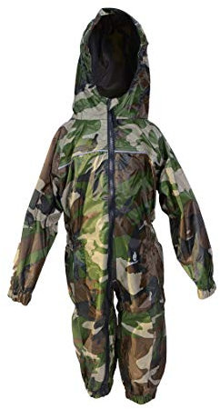 DRY KIDS Waterproof Rainsuit Camo Green 11/12yrs