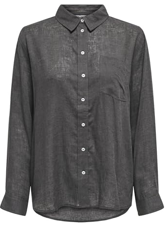 ONLY ONLTOKYO L/S Linen Blend Shirt PNT Noos Blouse, Moonbeam, L Femme