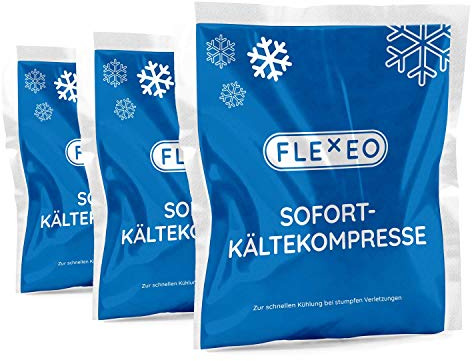 30 x FLEXEO Sofortkältekompresse 15 x 17 cm groß Sofort-Kältekompresse Kälte-Sofort-Kompresse Kühlpack Kühlakku Kältekompresse Kühlkompresse Instant Ice Bag Einmal Kühl-Kompresse Kühlpacks Quick Blau