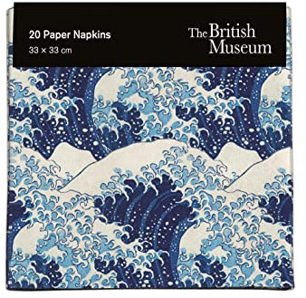 Pack of 20 Paper Serviette Napkins - 'The Great Wave' Design by Hokusai - Disposable Tableware - by Museums & Galleries