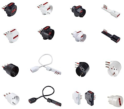 ADATTATORE ELETTRICO TRIPLO 10/16A 2P+T 220V NERO CON SPINA 16A A 3 PRESE 10/16A 2P+T VOLANTE MOBILE MARCA ROSI MADE IN ITALY