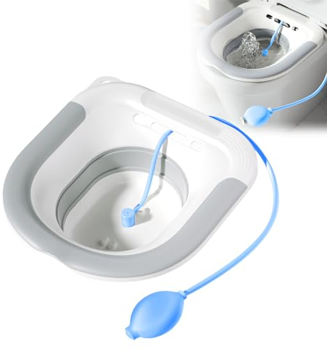 Sitzbad für Toilette, Faltbares Sitzbadewanne Bidet Einsatz Badesitz für Hämorrhoiden Postpartale Pflege Yoni Steam und Schwangere