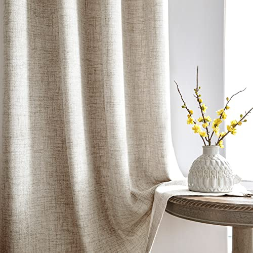 Melodieux - Cortinas para Dormitorio (210 x 140 cm, 2 Unidades, semitransparentes, con Cinta para Fruncida, 2 Unidades)