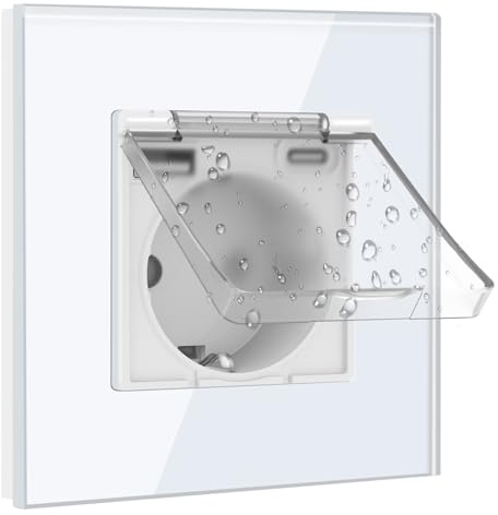BSEED Schuko Steckdose mit USB und Typ C Port mit Wasserdichter Abdeckung,Steckdose Unterputz mit USB C,Steckdosen Abdeckung 16Amp Ideal für Feuchträume,Outdoor & Indoor Verwendung,1 Fach Weiß