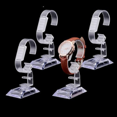 PH PandaHall 4pz Espositore per Orologi da Polso Porta Orologio Singolo in Acrilico Trasparente Espositore per Gioielli Bracciali per Casa Negozio Vetrina