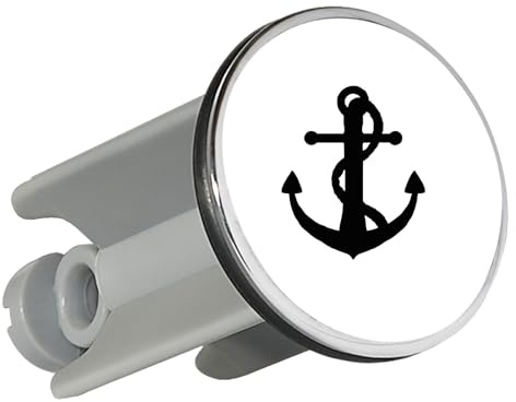 Huuraa Waschbeckenstöpsel Anker Ankor 4cm höhenverstellbar Abflussstopfen Geschenkidee